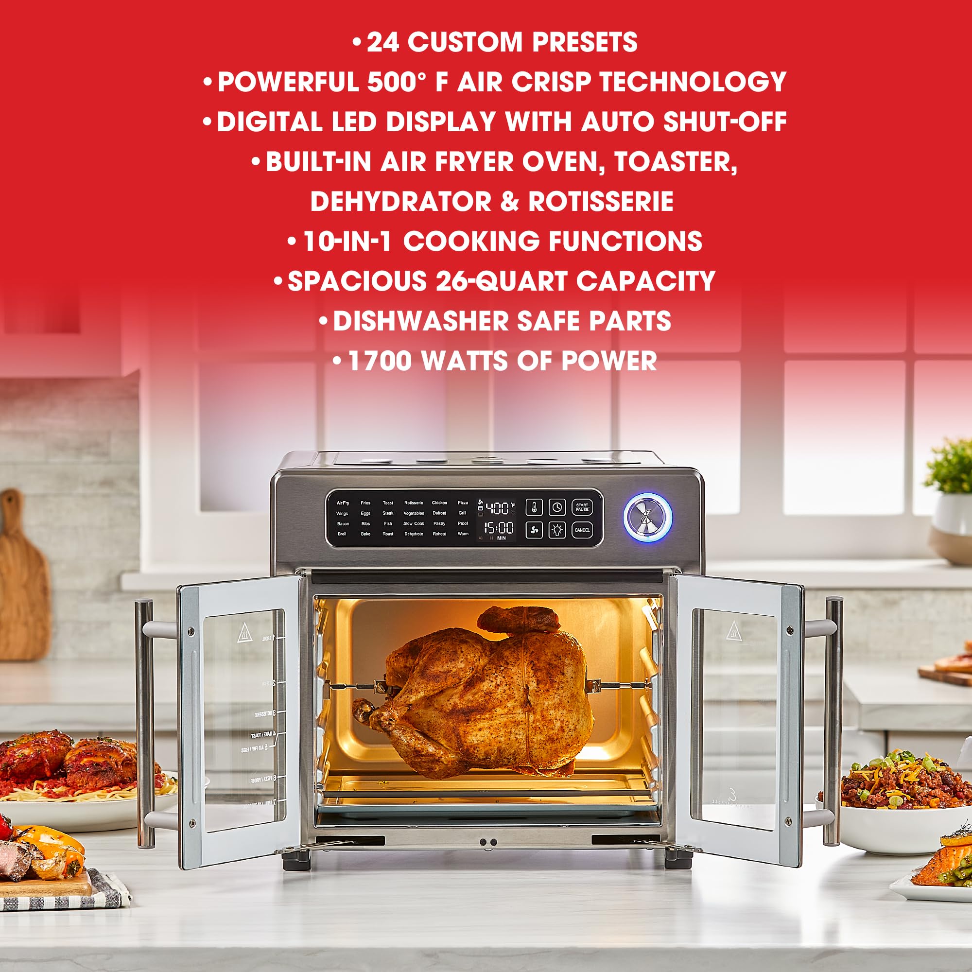 Foto 3 | Horno Tostador de Convección Air Fryer 26 l Emeril Lagasse SS - Venta Internacional