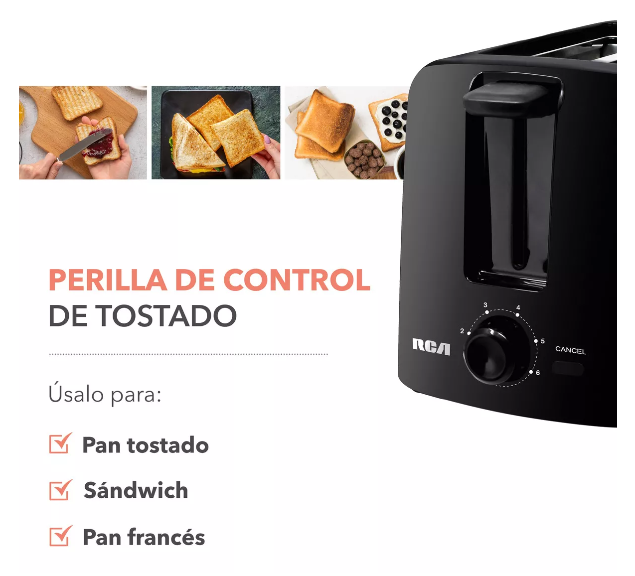 Foto 7 pulgar | Tostador de Pan con 6 Niveles de Intensidad Rc-t2 RCA color Negro