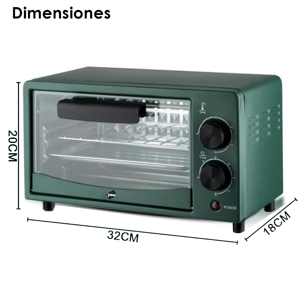 Foto 3 pulgar | Horno Electrico De Mesa Doble Resistencia 7 Litros 600w You