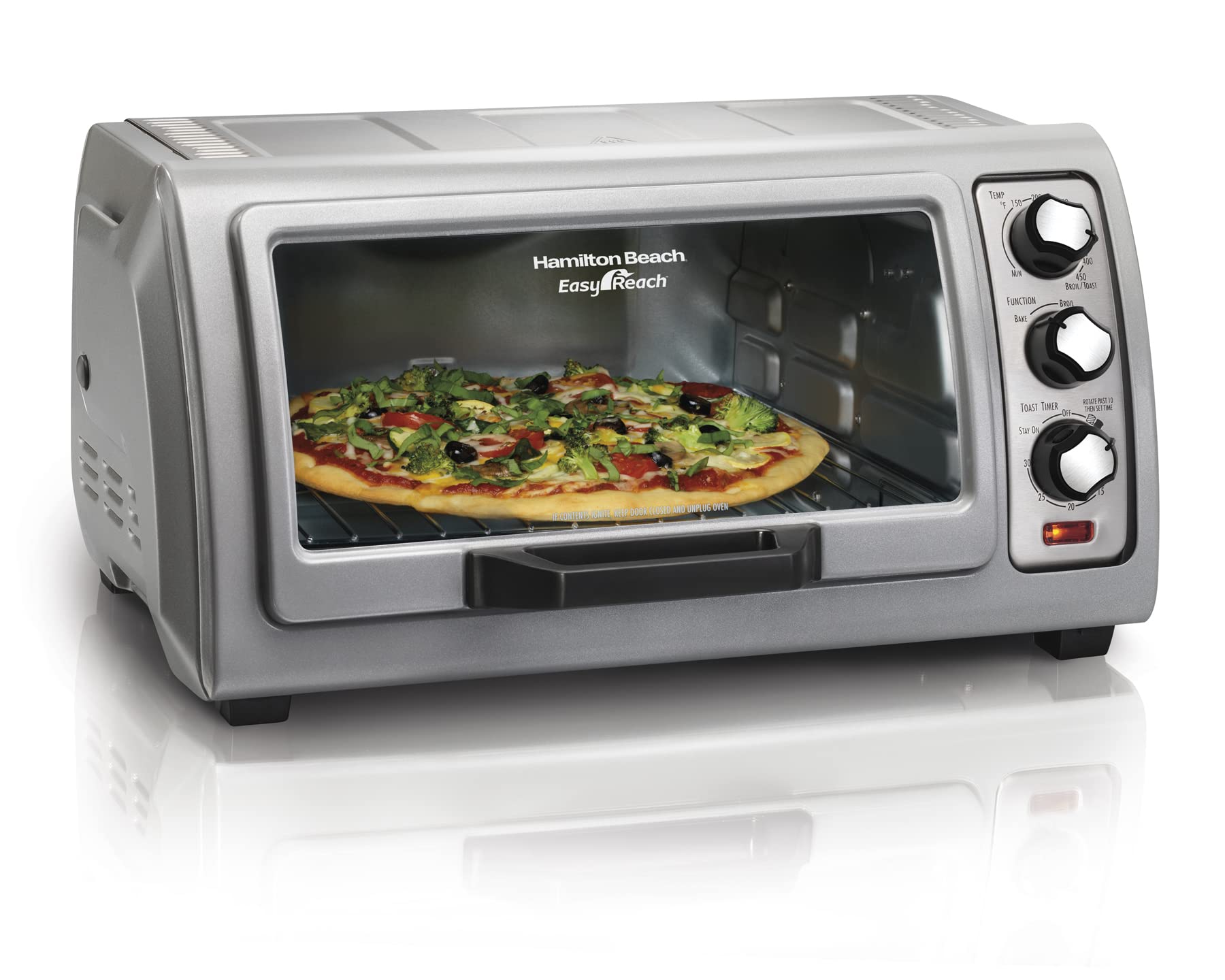 Horno Tostador Hamilton Beach 31127d, Encimera De 6 Cortes, Plateado - Venta Internacional.