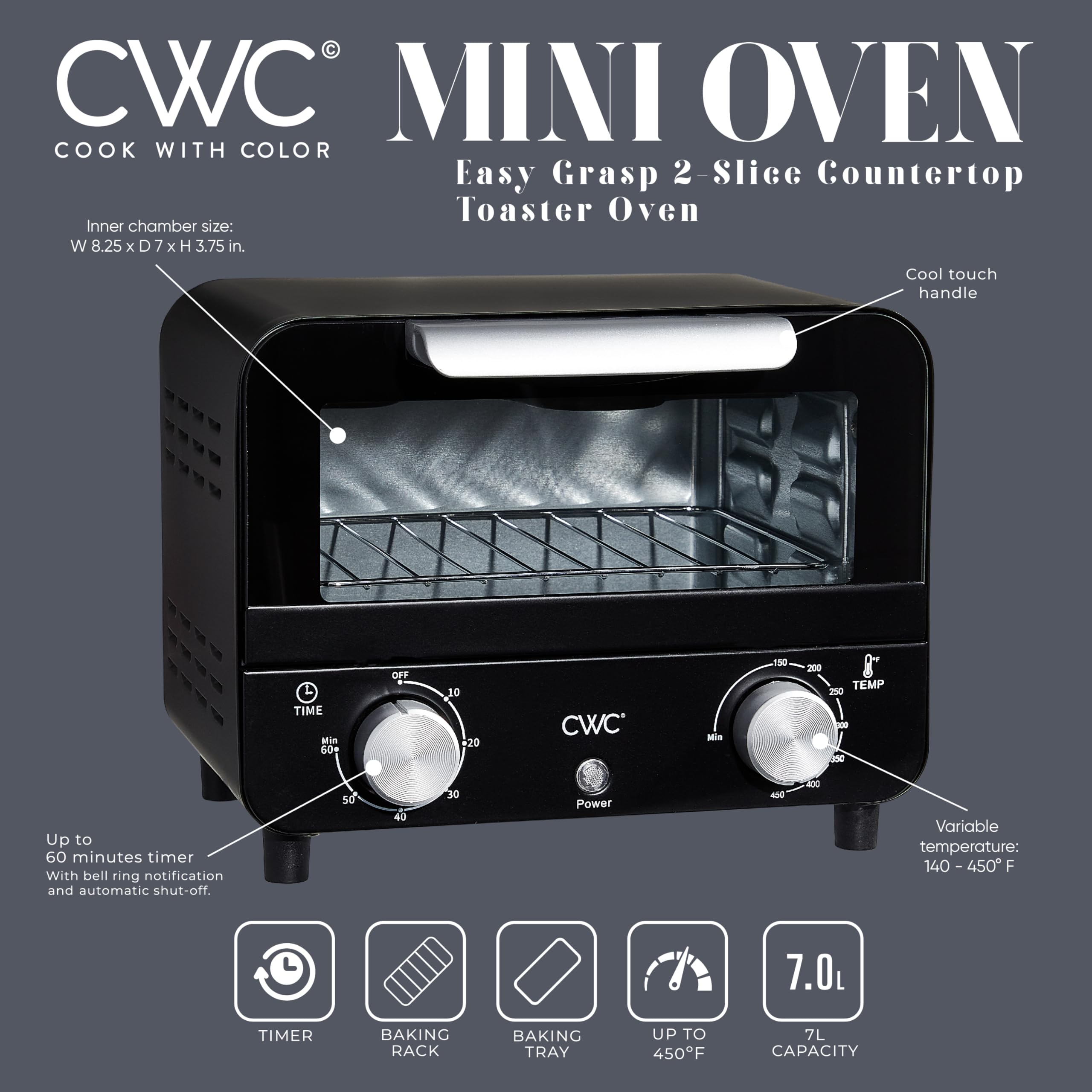 Foto 4 pulgar | Horno Tostador Cook With Color Mini 600 W Azul - Venta Internacional