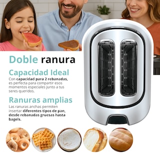 Foto 5 | Tostador 2 Rebanadas 1000w Con Función Descongelar Y Recalentar Acero Inoxidable Smart-Tek Sd2041