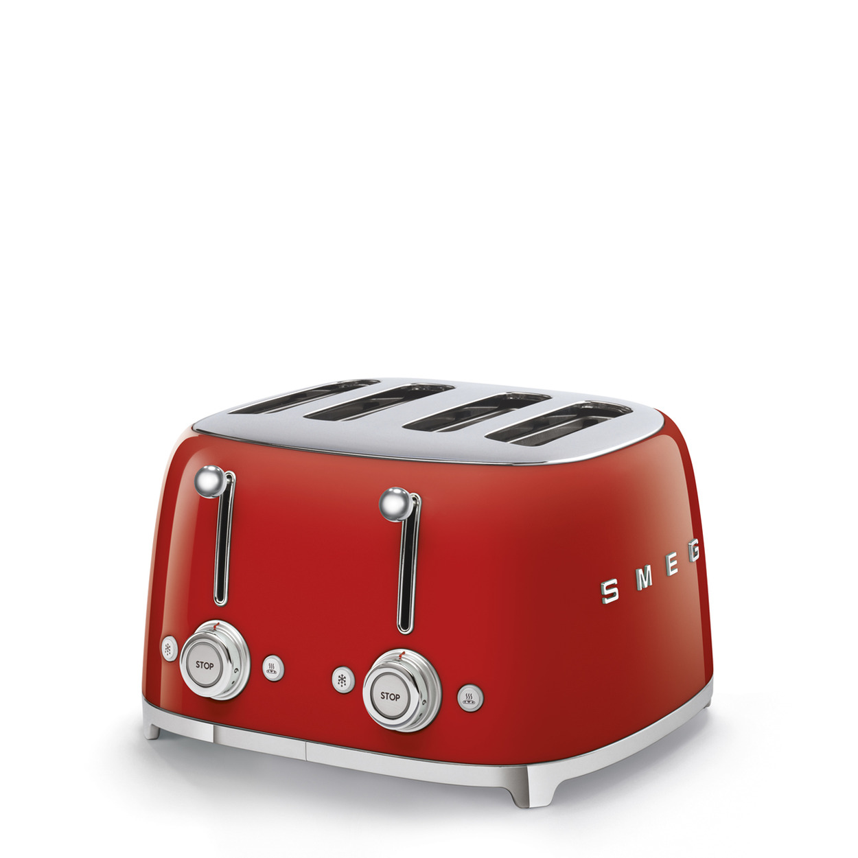 Tostador Smeg Tsf03rdus Para Cuatro Rebanadas Rojo