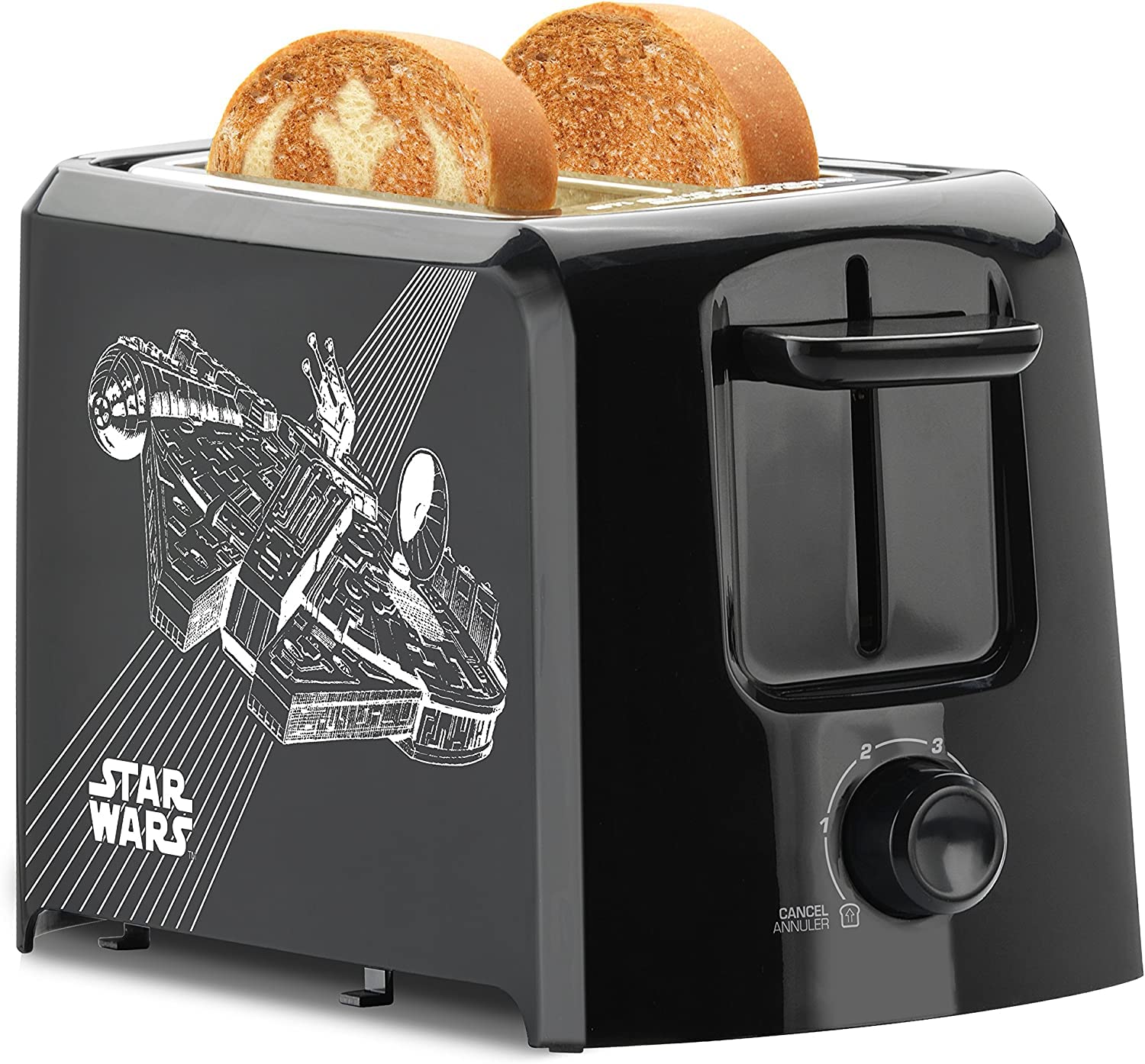 Tostadora Star Wars Lsw-21cn De 2 Rebanadas, Negra, Dorado Ajustable - Venta Internacional.