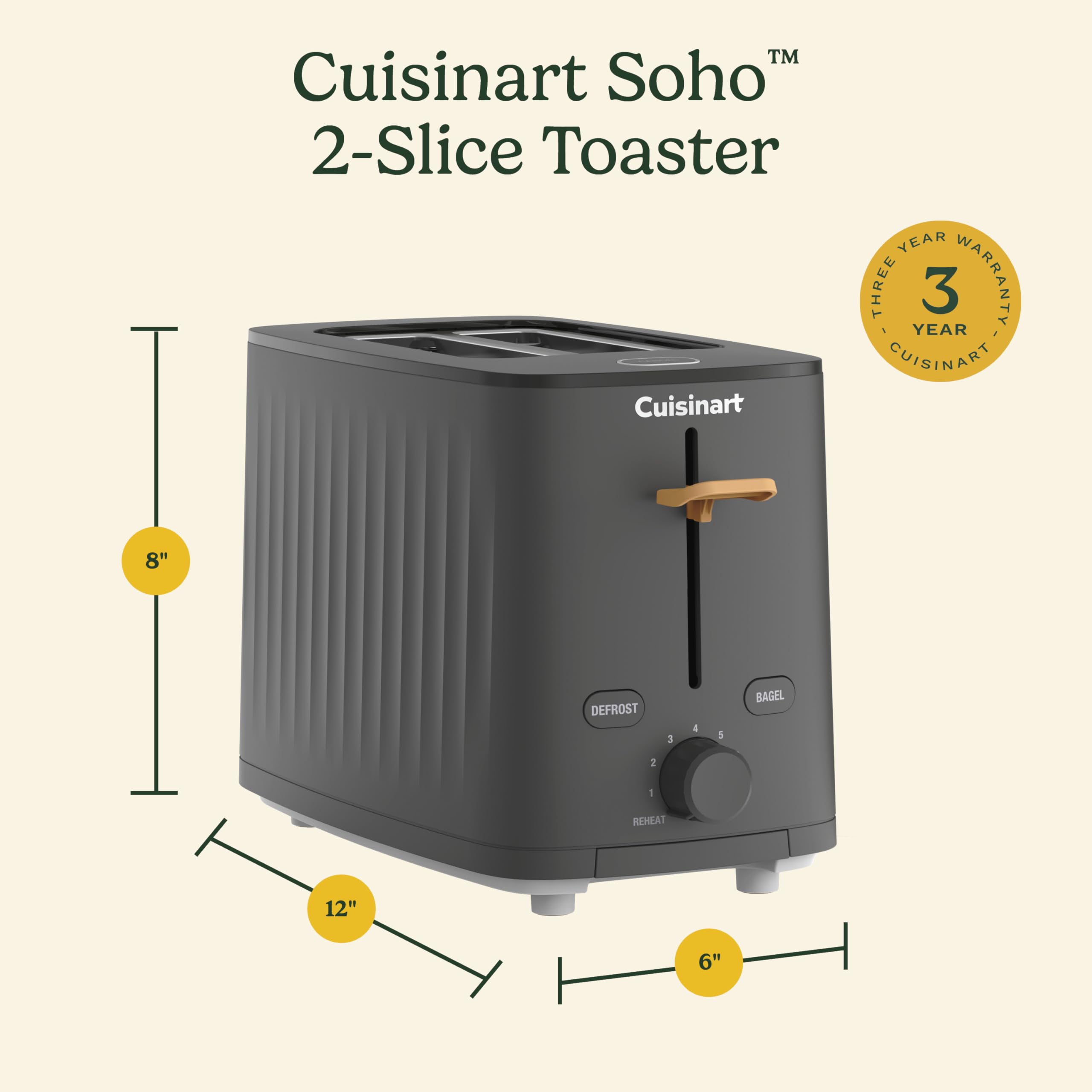 Foto 8 pulgar | Tostadora Cuisinart Soho™ Collection 2 Rebanadas 7 Ajustes Negra - Venta Internacional