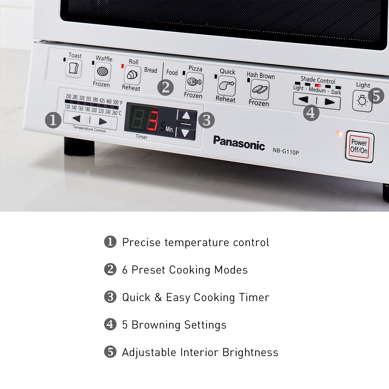 Foto 5 pulgar | Horno Tostador Panasonic Flashxpress 1300 W 4 Rebanadas Blanco - Venta Internacional