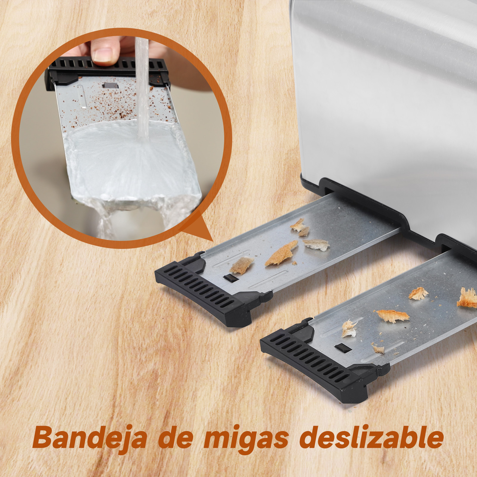 Foto 7 | Tostadora Acero Inoxidable 4 Rebanadas 1750w Plata Aigostar Color Gris