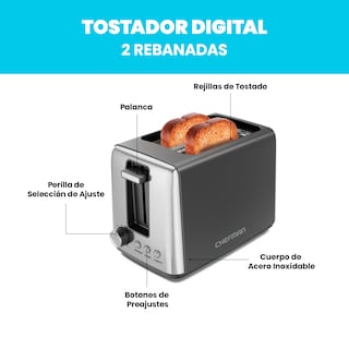 Foto 2 | Chefman - Tostador De 2 Rebanadas: Tostador De Pan Y Tostador De Bagel