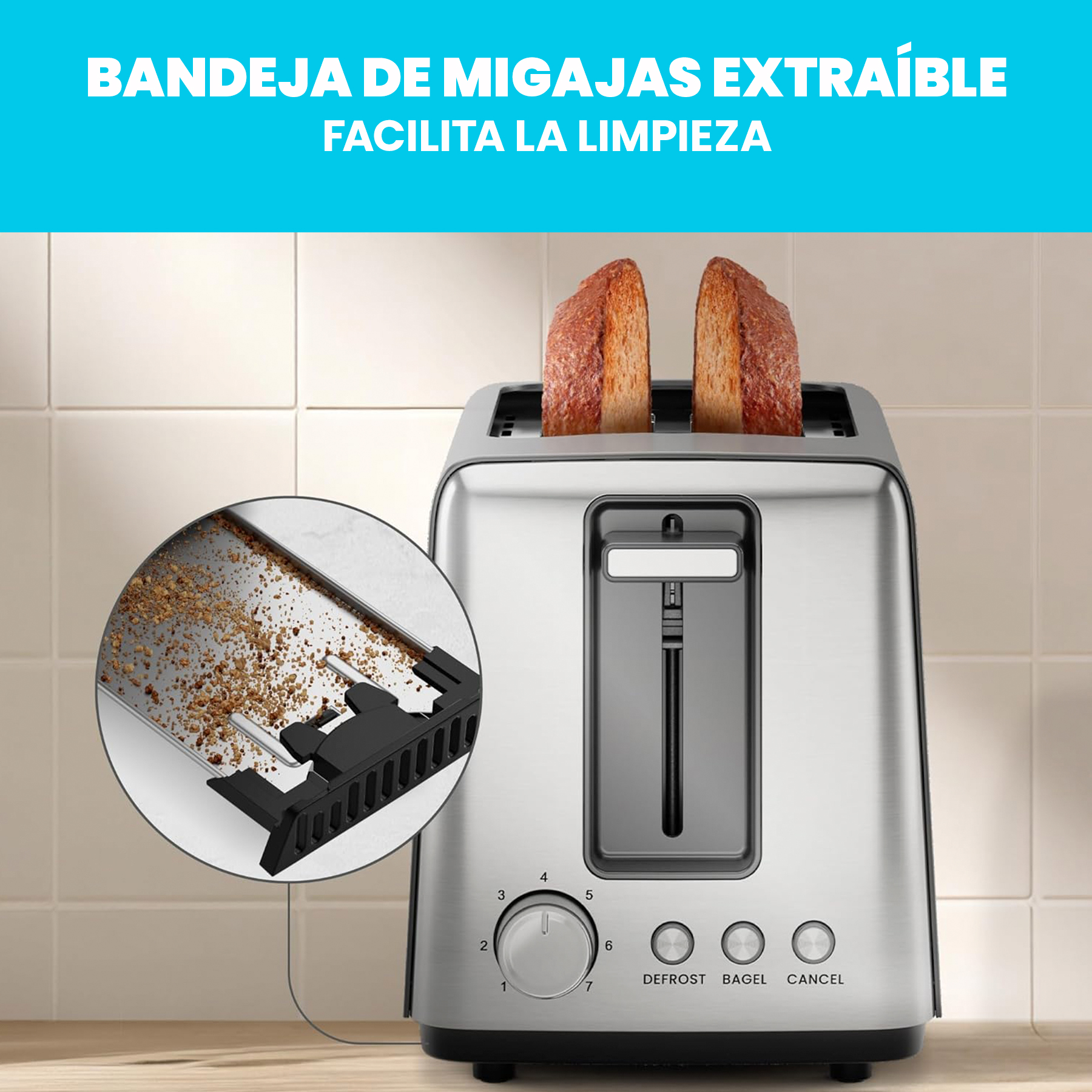 Foto 5 pulgar | Chefman - Tostador De 2 Rebanadas: Tostador De Pan Y Tostador De Bagel