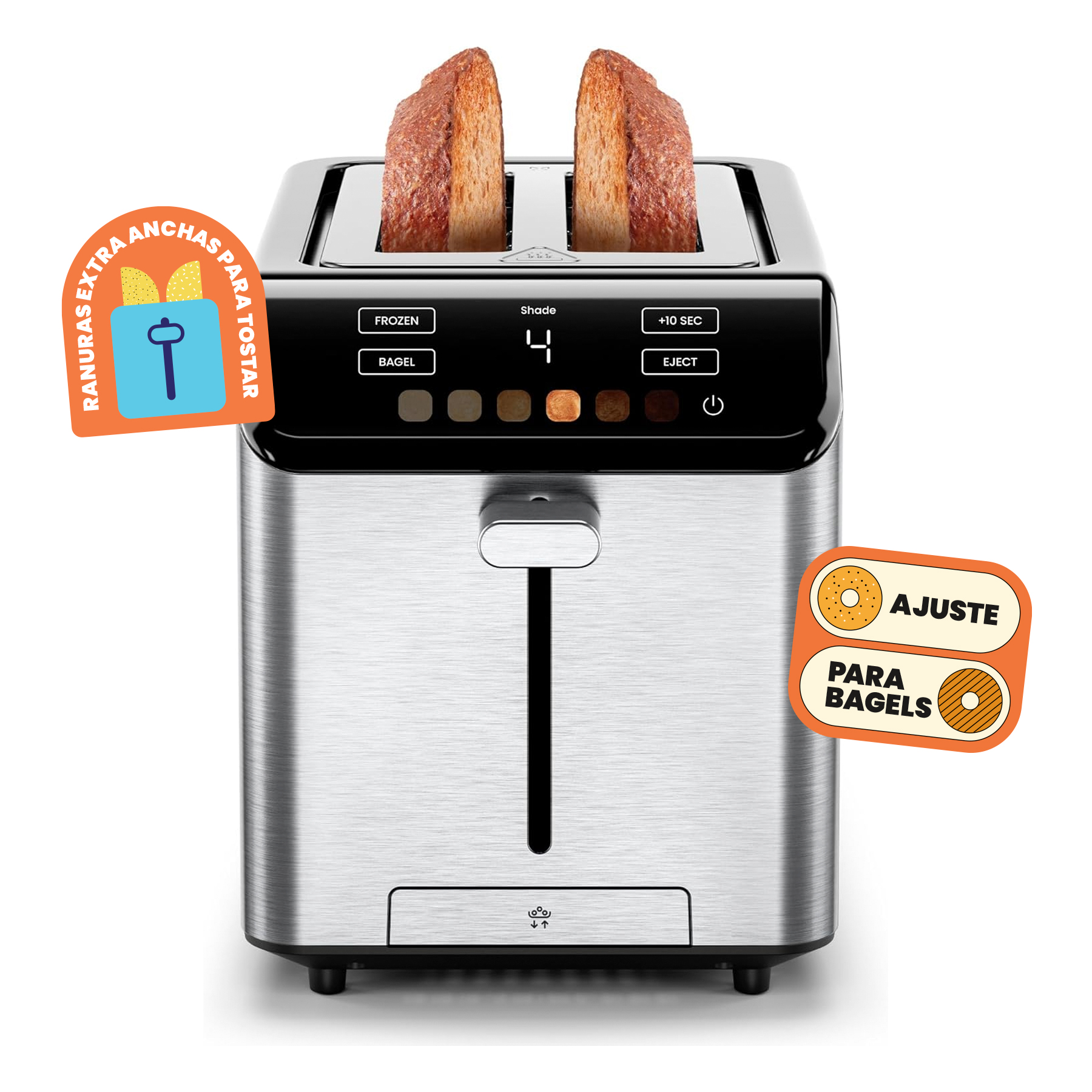 Foto 1 | Chefman - Smart Touch Tostador 2 Rebanadas Digital, 6 Definiciones De Tonalidad.