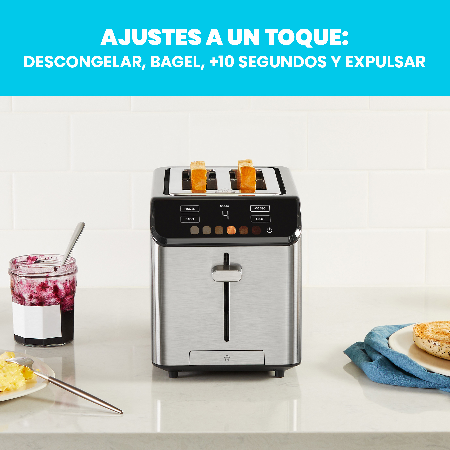 Foto 6 | Chefman - Smart Touch Tostador 2 Rebanadas Digital, 6 Definiciones De Tonalidad.