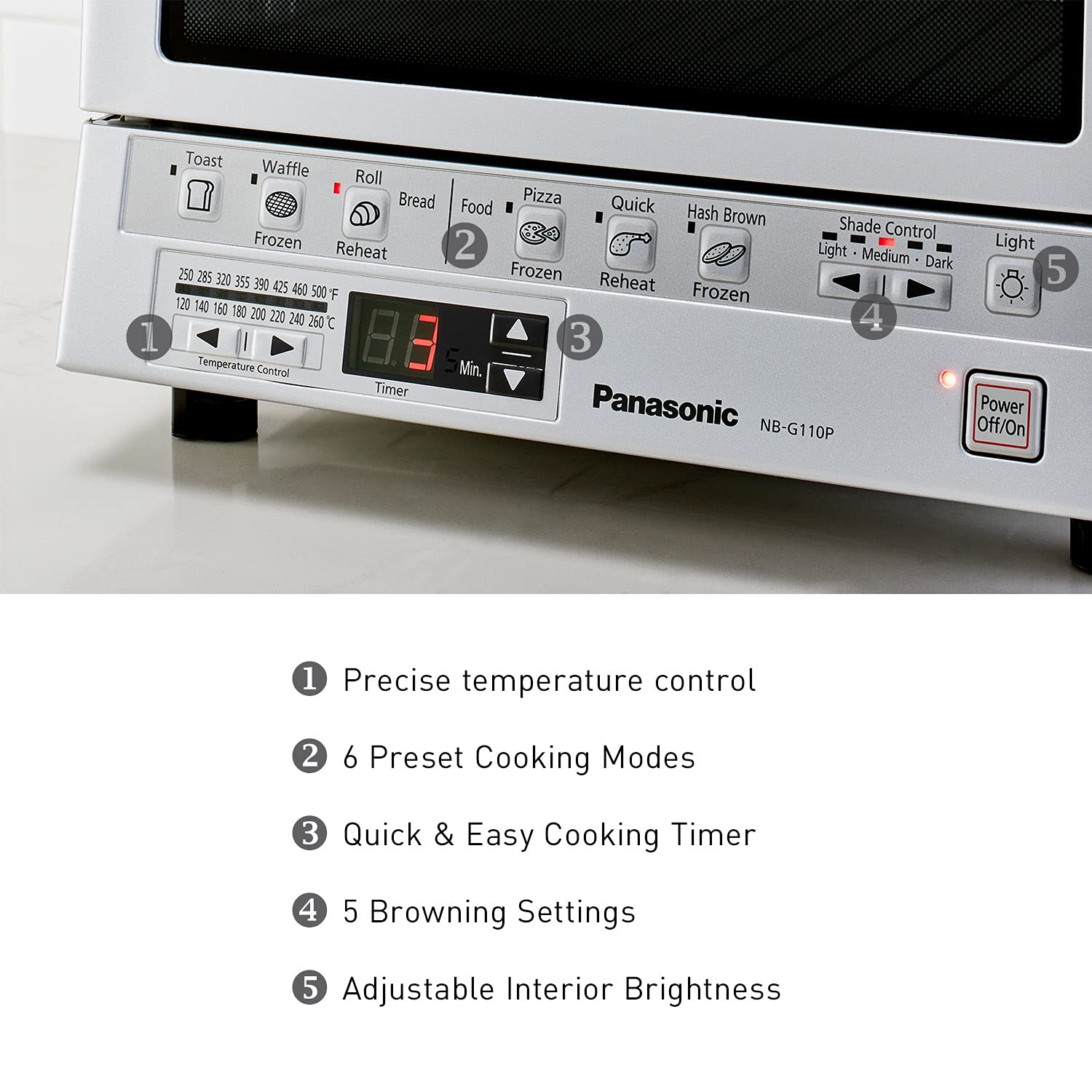 Foto 5 pulgar | Horno Tostador Panasonic Flashxpress 1300w 9 Bandejas Plateado - Venta Internacional