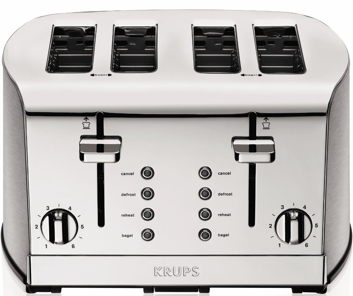 Foto 2 pulgar | Set De Desayuno Toaster Krups De Acero Inoxidable, 4 Rebanadas, 1500 W - Venta Internacional.