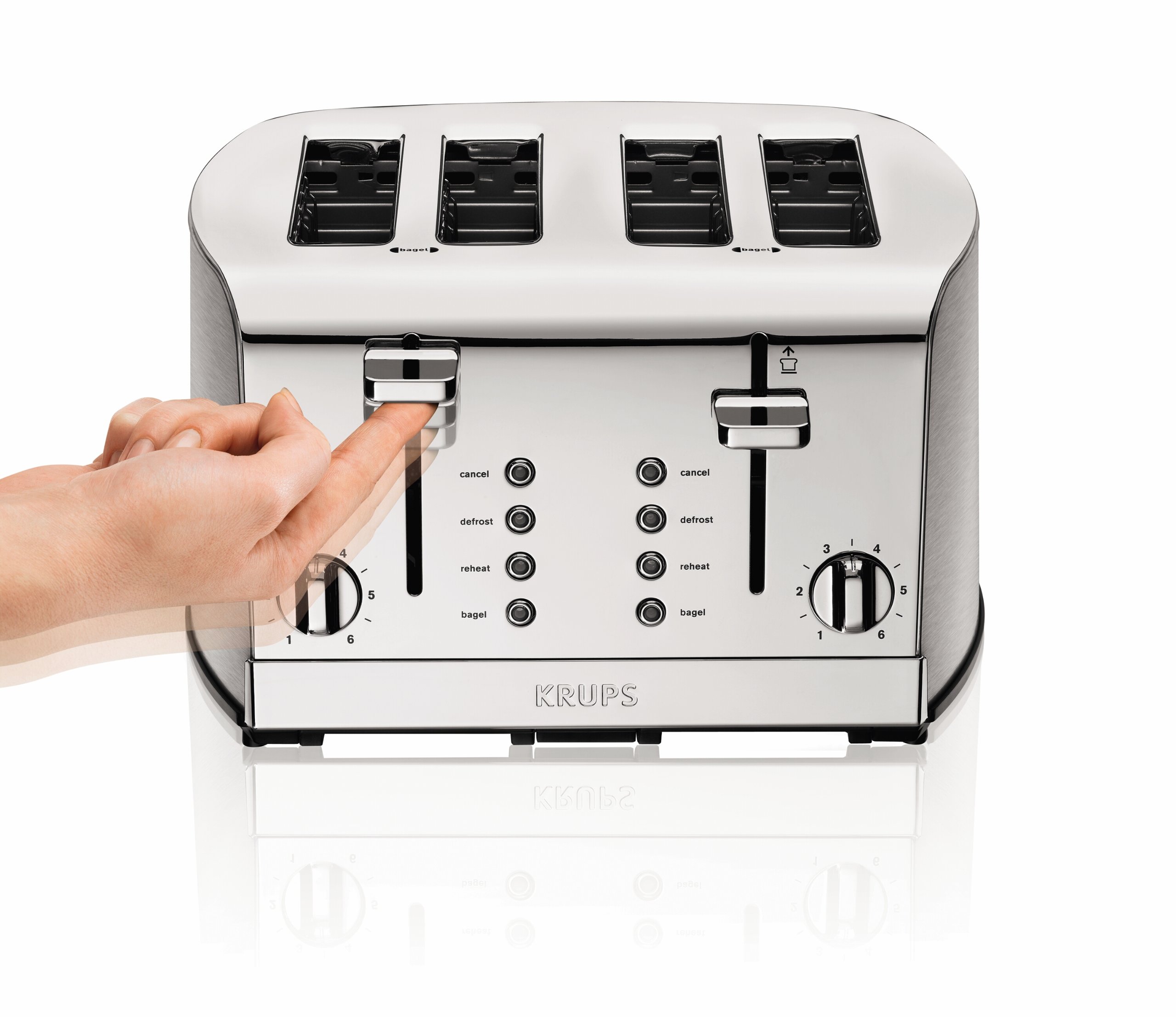 Foto 5 pulgar | Set De Desayuno Toaster Krups De Acero Inoxidable, 4 Rebanadas, 1500 W - Venta Internacional.