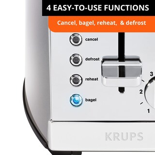 Foto 4 | Tostadora Krups, 2 Rebanadas, 6 Niveles De Dorado, Acero Inoxidable - Venta Internacional.