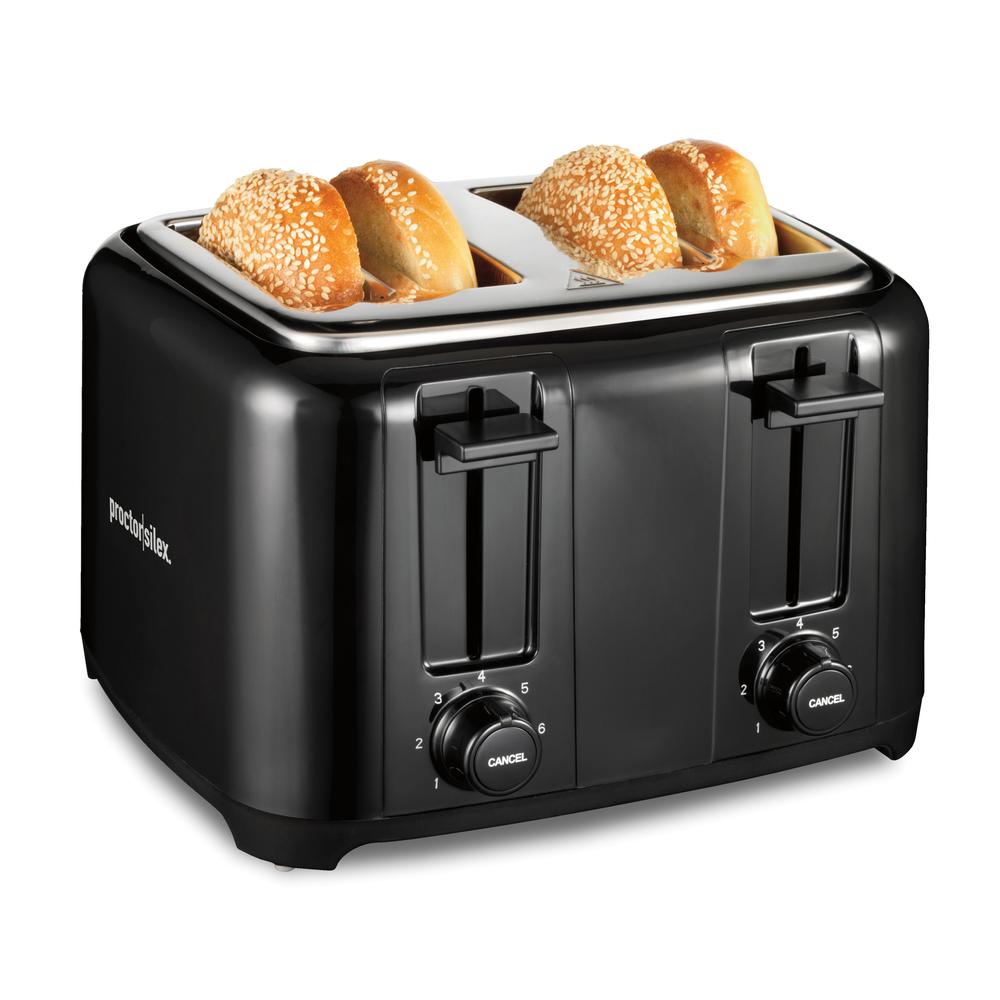 Tostadora Proctor Silex 4 Panes Bagels 7 Temperaturas Negro