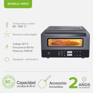 Foto 3 | Horno Eléctrico Para Pizza de 12 pulgadas hasta 400°C con 6 funciones