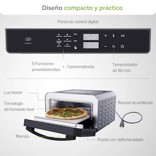 Foto 4 | Horno Eléctrico Para Pizza de 12 pulgadas hasta 400°C con 6 funciones