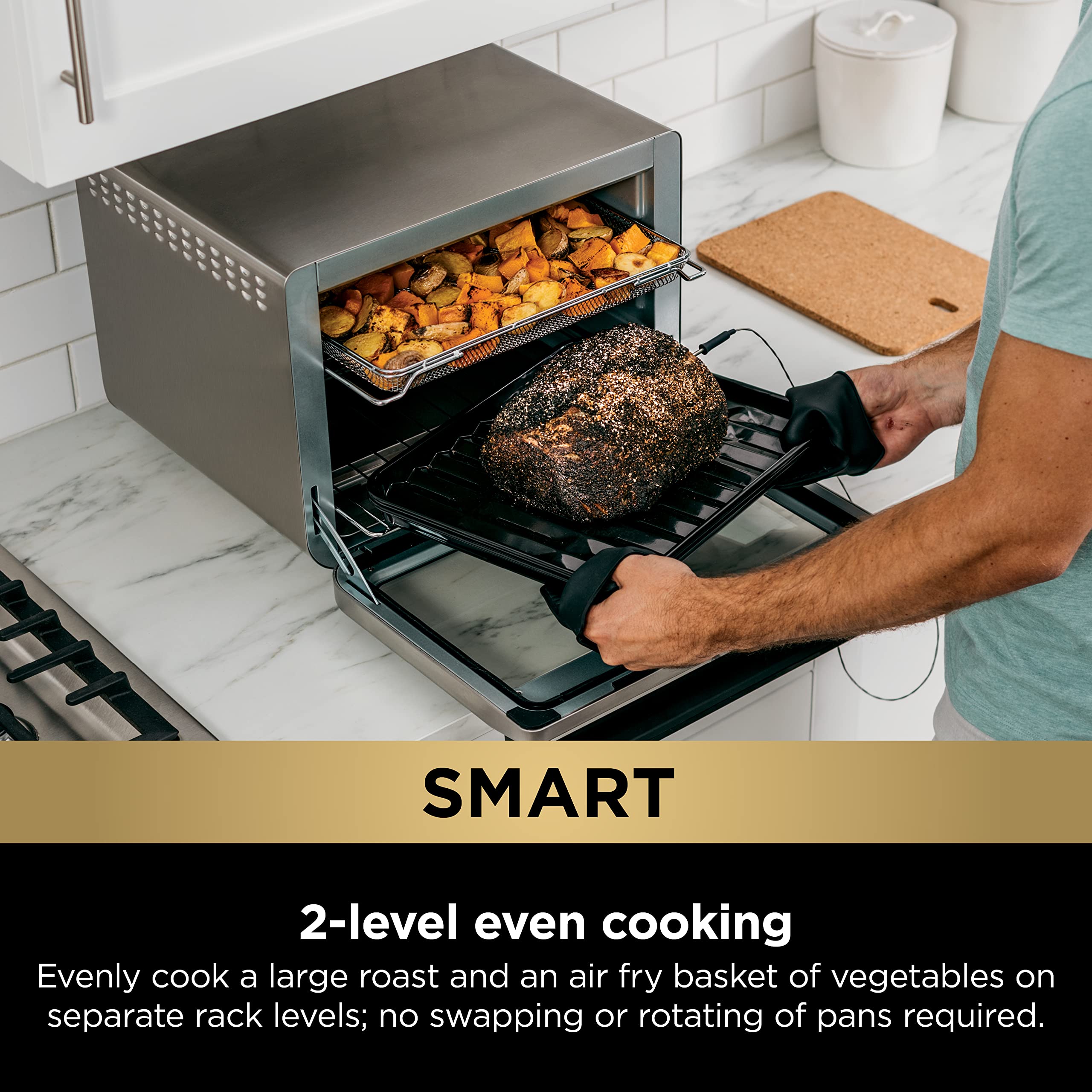 Foto 4 | Horno Air Fry Ninja Dt251 Foodi 10 En 1 Smart Xl Plateado - Venta Internacional.