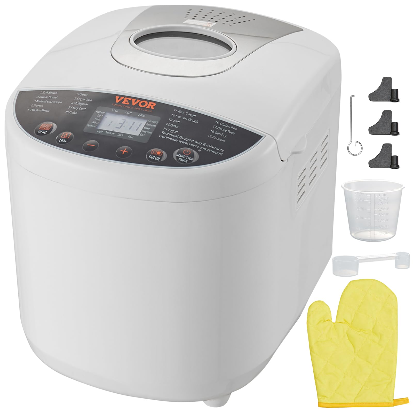 Foto 1 | Sartén De Cerámica Antiadherente Bread Maker Vevor, 19 En 1, 2 Libras - Venta Internacional.