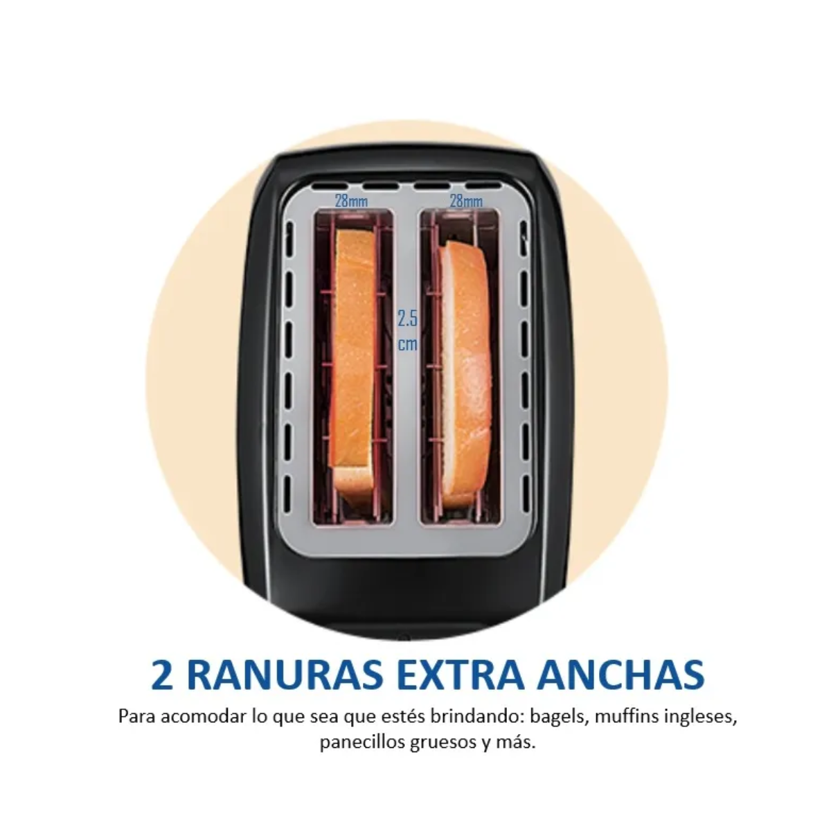 Foto 3 pulgar | Tostadora 650w 2 Rebanadas Extra Ancha 6 Ajustes De Temperatura Eo Safe Imports Esi-19207 Plata