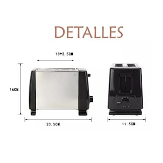 Foto 3 | Tostadora 650w 2 Rebanadas Extra Ancha 6 Ajustes De Temperatura Eo Safe Imports Esi-19207 Plata