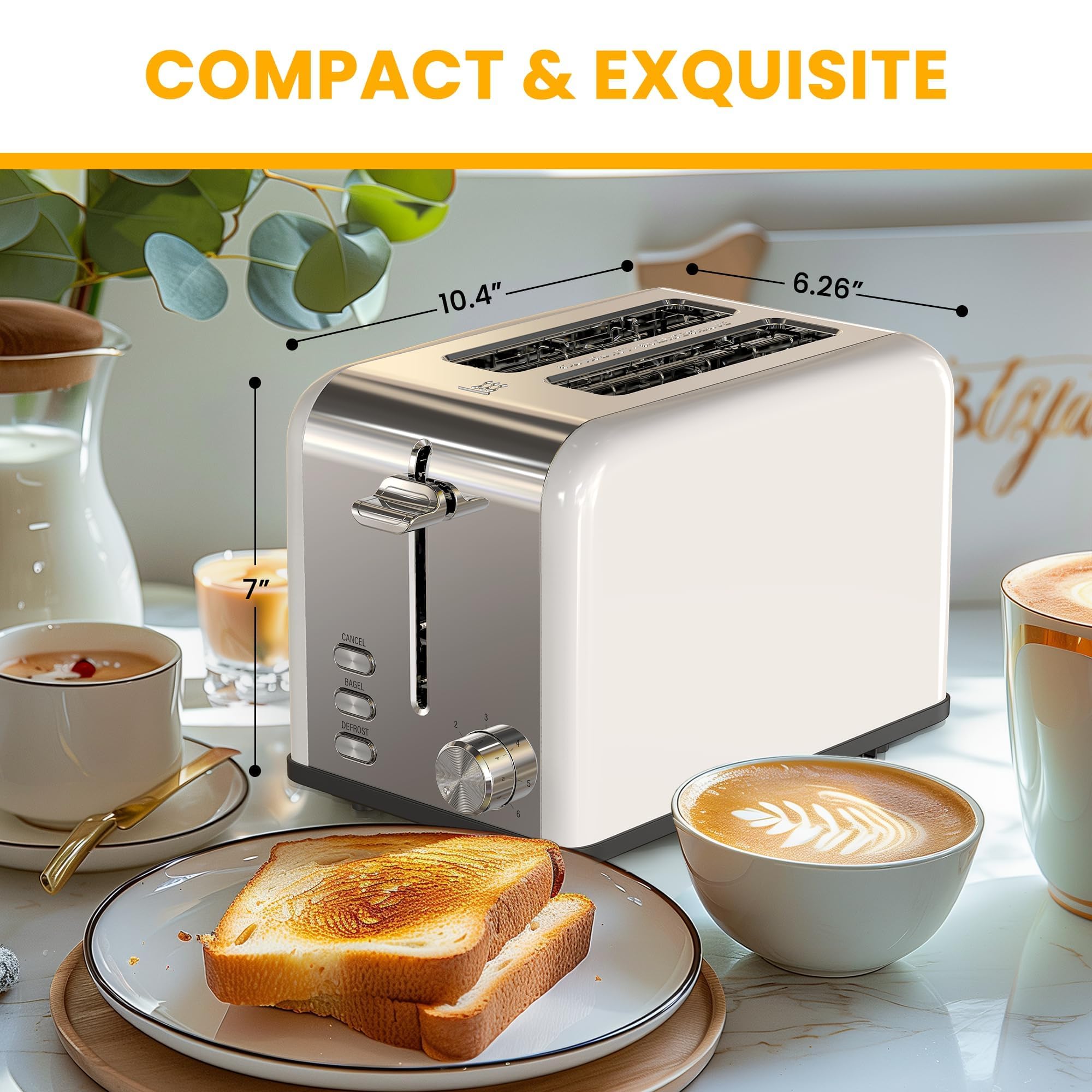 Foto 3 pulgar | Toaster Simple Deluxe Para 2 Rebanadas Y 6 Niveles De Dorado, Color Blanco - Venta Internacional.