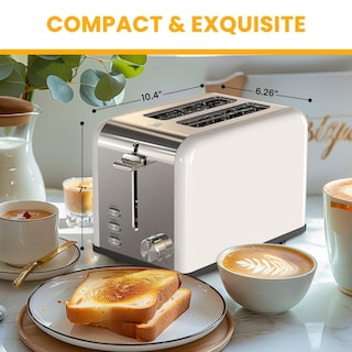 Foto 2 | Toaster Simple Deluxe Para 2 Rebanadas Y 6 Niveles De Dorado, Color Blanco - Venta Internacional.