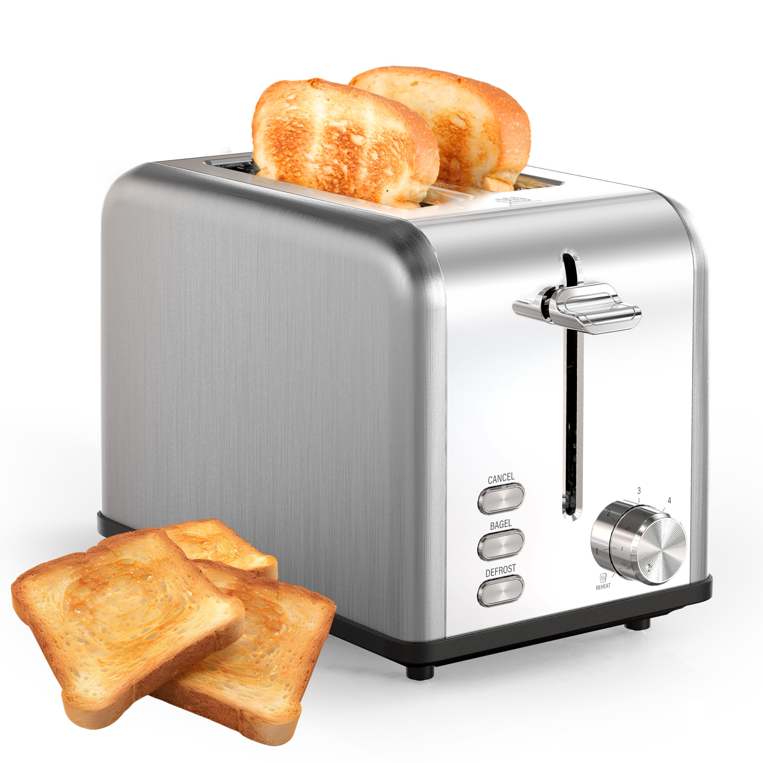 Foto 2 pulgar | Toaster Simple Deluxe Para 2 Rebanadas Y 6 Niveles De Dorado, Color Plateado - Venta Internacional.