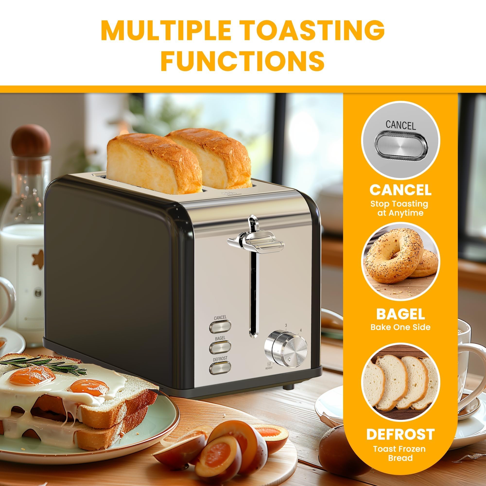 Foto 4 pulgar | Toaster Simple Deluxe Para 2 Rebanadas Y 6 Unidades Para Dorar, Acero Inoxidable S - Venta Internacional.