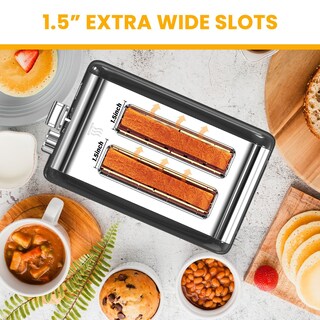 Foto 4 | Toaster Simple Deluxe Para 2 Rebanadas Y 6 Unidades Para Dorar, Acero Inoxidable S - Venta Internacional.