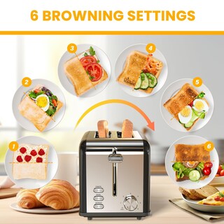 Foto 6 | Toaster Simple Deluxe Para 2 Rebanadas Y 6 Unidades Para Dorar, Acero Inoxidable S - Venta Internacional.