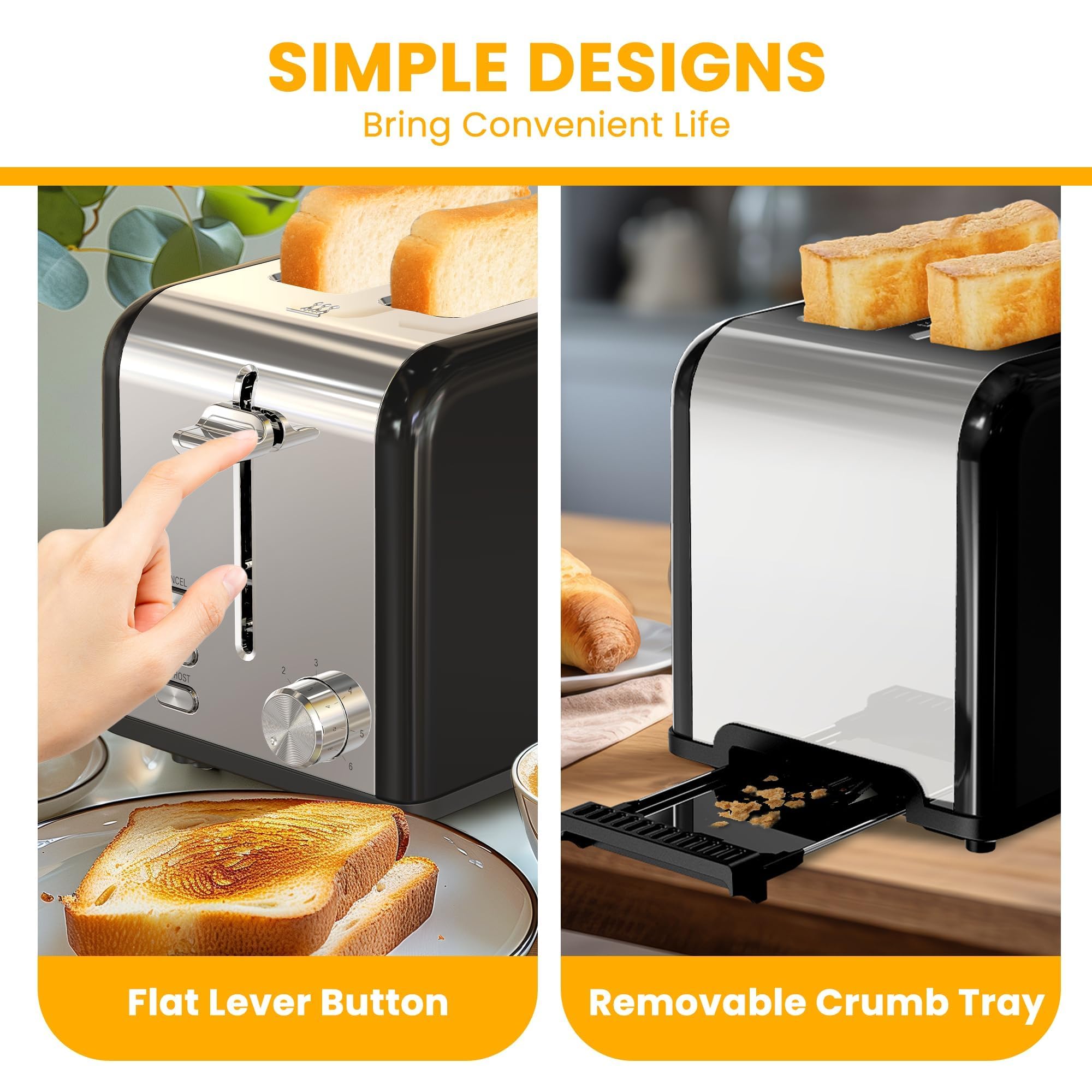 Foto 8 pulgar | Toaster Simple Deluxe Para 2 Rebanadas Y 6 Unidades Para Dorar, Acero Inoxidable S - Venta Internacional.