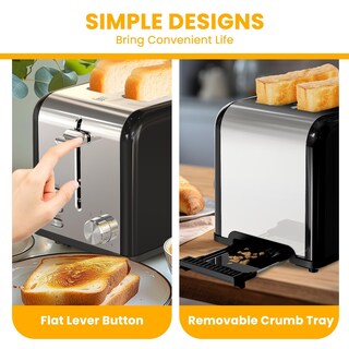 Foto 7 | Toaster Simple Deluxe Para 2 Rebanadas Y 6 Unidades Para Dorar, Acero Inoxidable S - Venta Internacional.