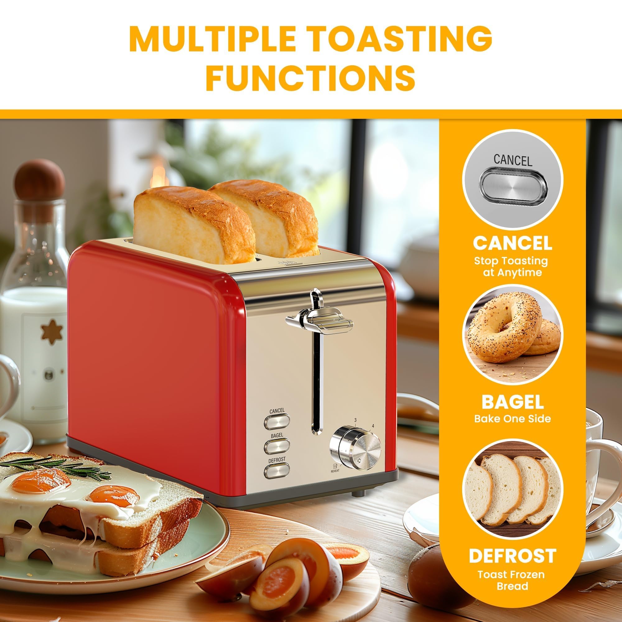 Foto 3 | Toaster Simple Deluxe Para 2 Rebanadas Y 6 Unidades Para Dorar, Acero Inoxidable S - Venta Internacional.