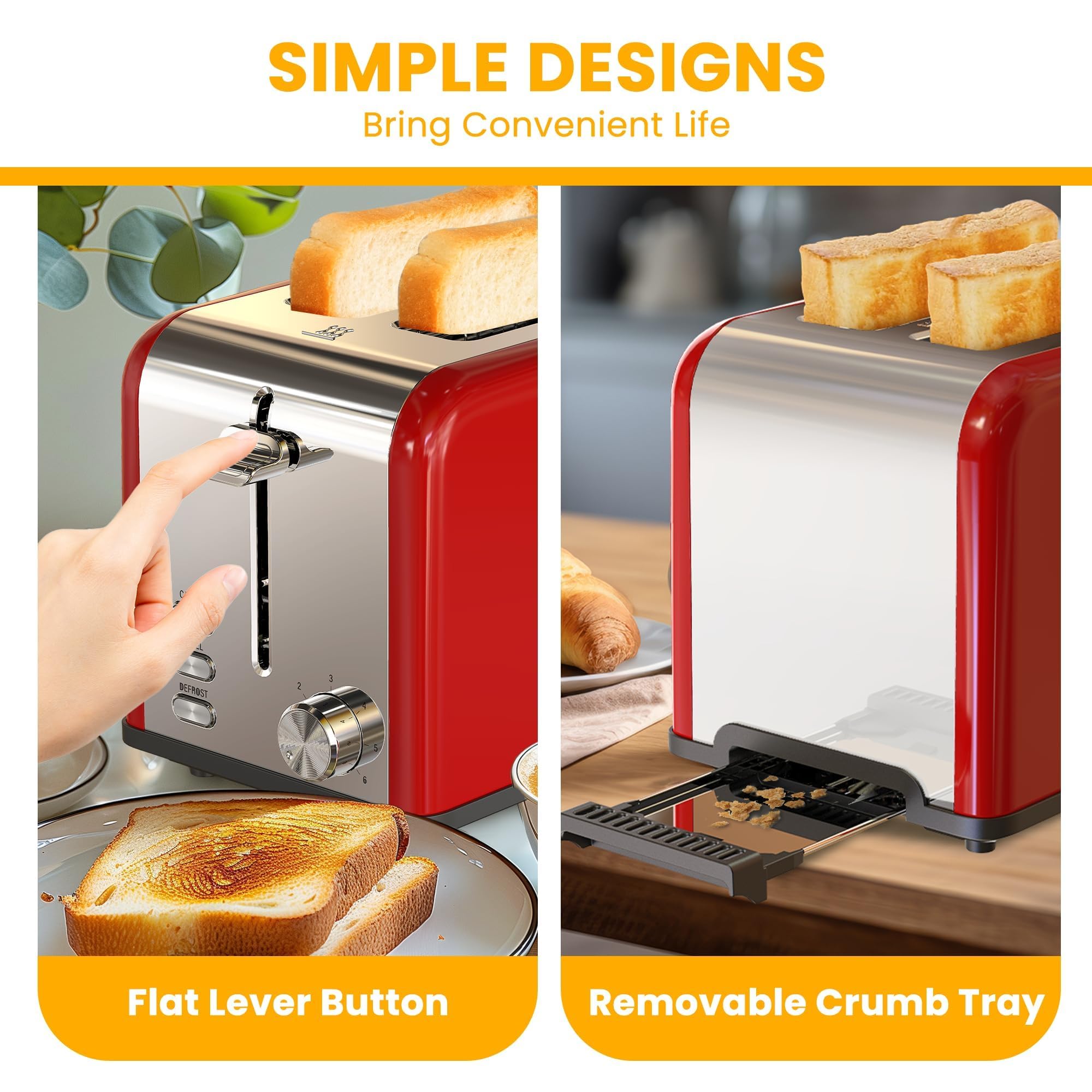 Foto 8 pulgar | Toaster Simple Deluxe Para 2 Rebanadas Y 6 Unidades Para Dorar, Acero Inoxidable S - Venta Internacional.