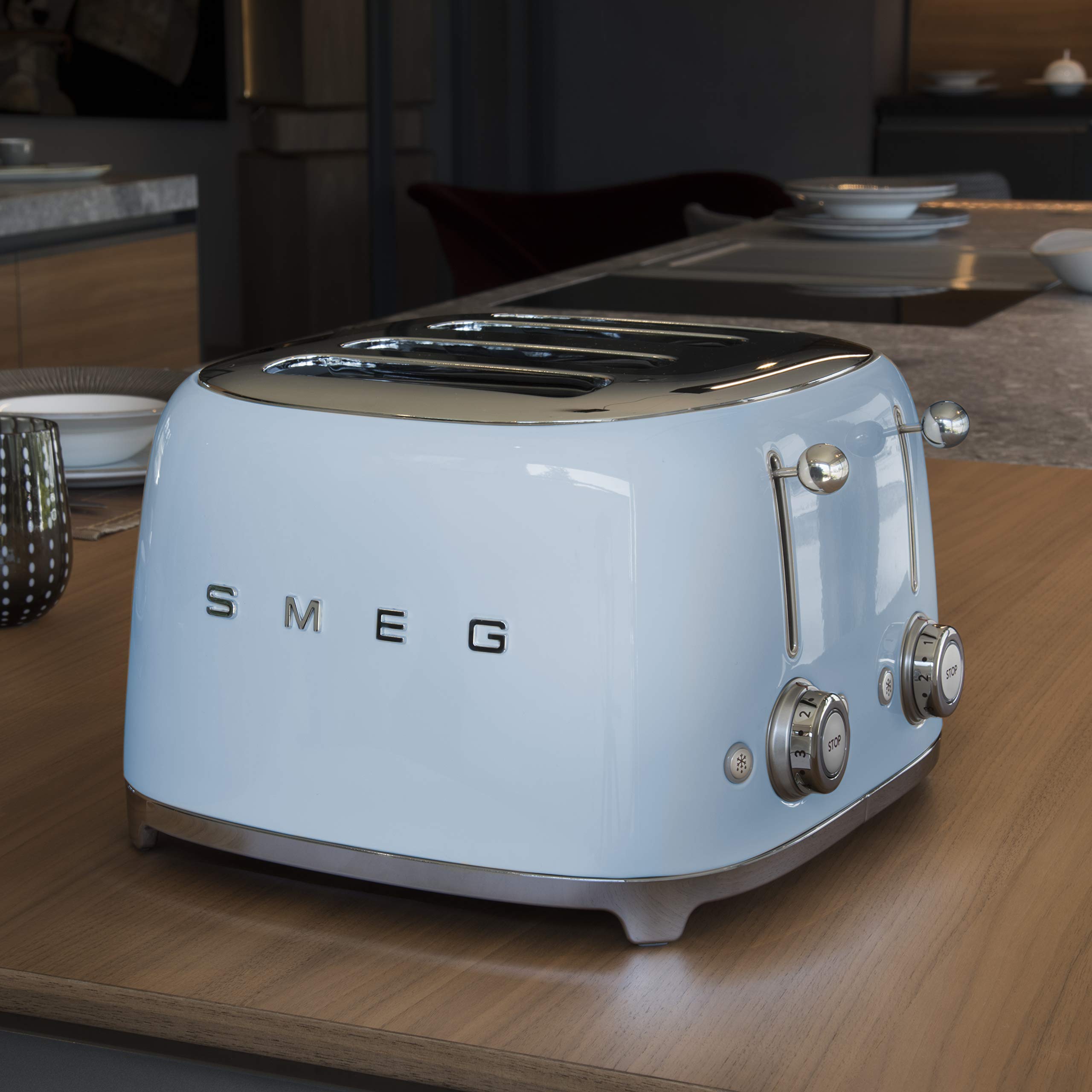 Foto 3 pulgar | Tostadora Smeg, Estilo Años 50, Estética Retro, 4 Rebanadas, Tsf03pbus, Azul - Venta Internacional.