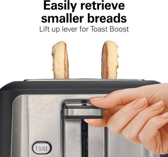 Foto 2 | Tostador 2 Rebanadas Gourmet Color Negro C/inox Hamilton Beach (22996g)