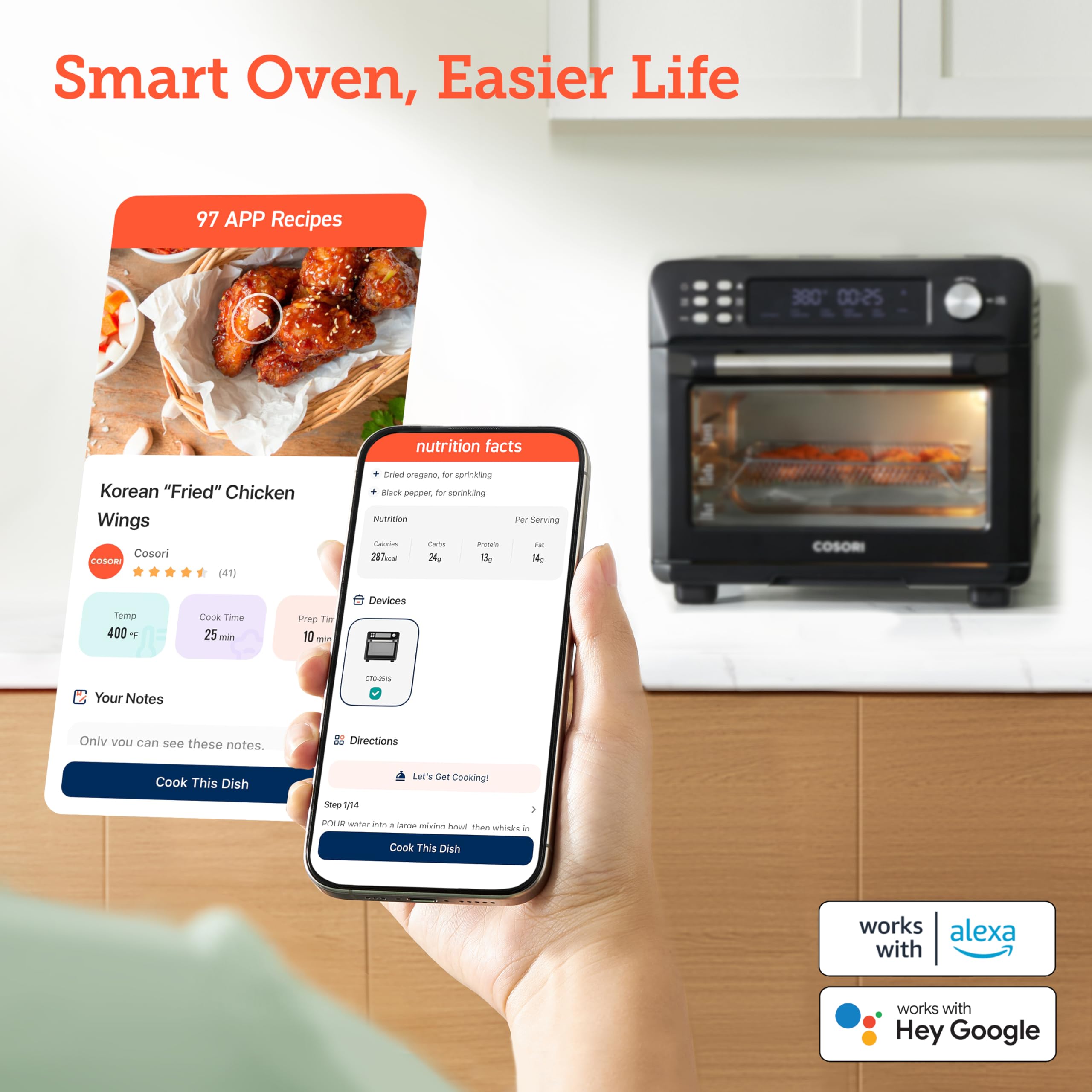 Foto 5 pulgar | Horno Tostador Air Fryer Cosori Smart 11 En 1 26 L Negro - Venta Internacional.