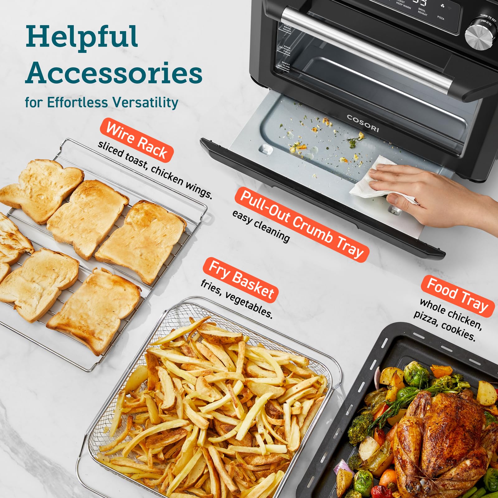 Foto 8 pulgar | Horno Tostador Air Fryer Cosori Smart 11 En 1 26 L Negro - Venta Internacional.
