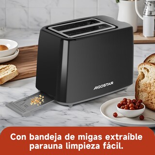Foto 7 | Tostadora 750w 2 Rebanadas 7 Niveles De Tostado Negra
