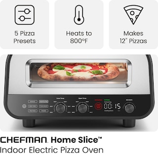 Foto 2 | Horno Eléctrico Para Pizza Chefman Para Interiores, 800 °f, 30 Cm, Con Piedra Y Cáscara - Venta Internacional.