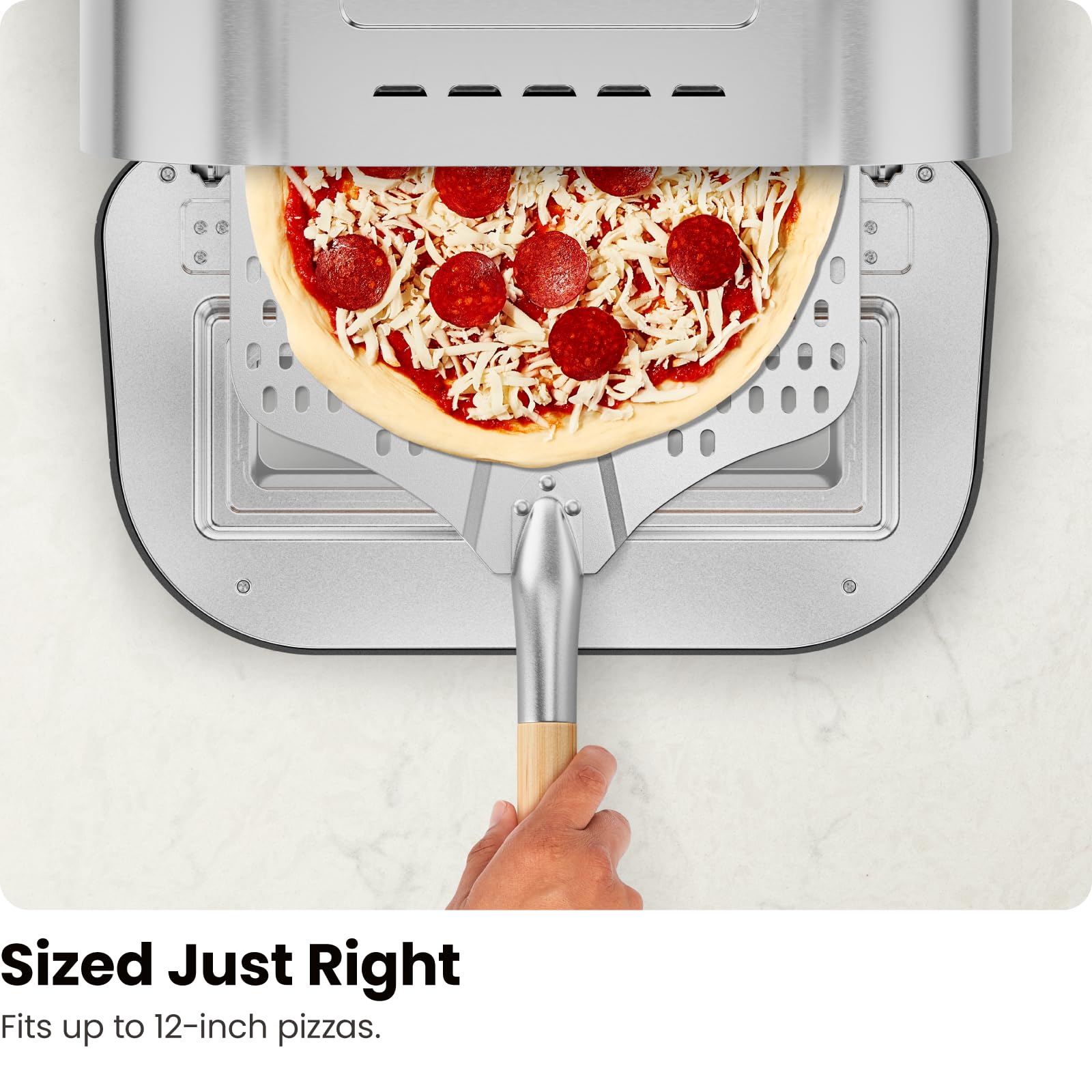 Foto 8 pulgar | Horno Eléctrico Para Pizza Chefman Para Interiores, 800 °f, 30 Cm, Con Piedra Y Cáscara - Venta Internacional.
