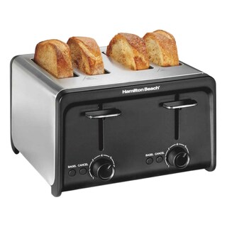 Foto 1 | Tostador De 4 Reb Acero Inoxidable/negro Hamilton Beach 24997f