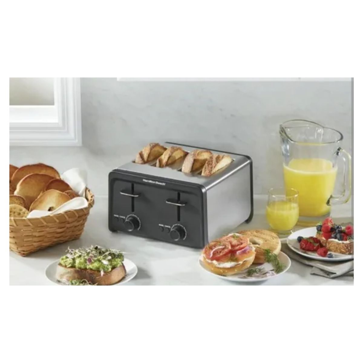 Foto 5 pulgar | Tostador De 4 Reb Acero Inoxidable/negro Hamilton Beach 24997f​