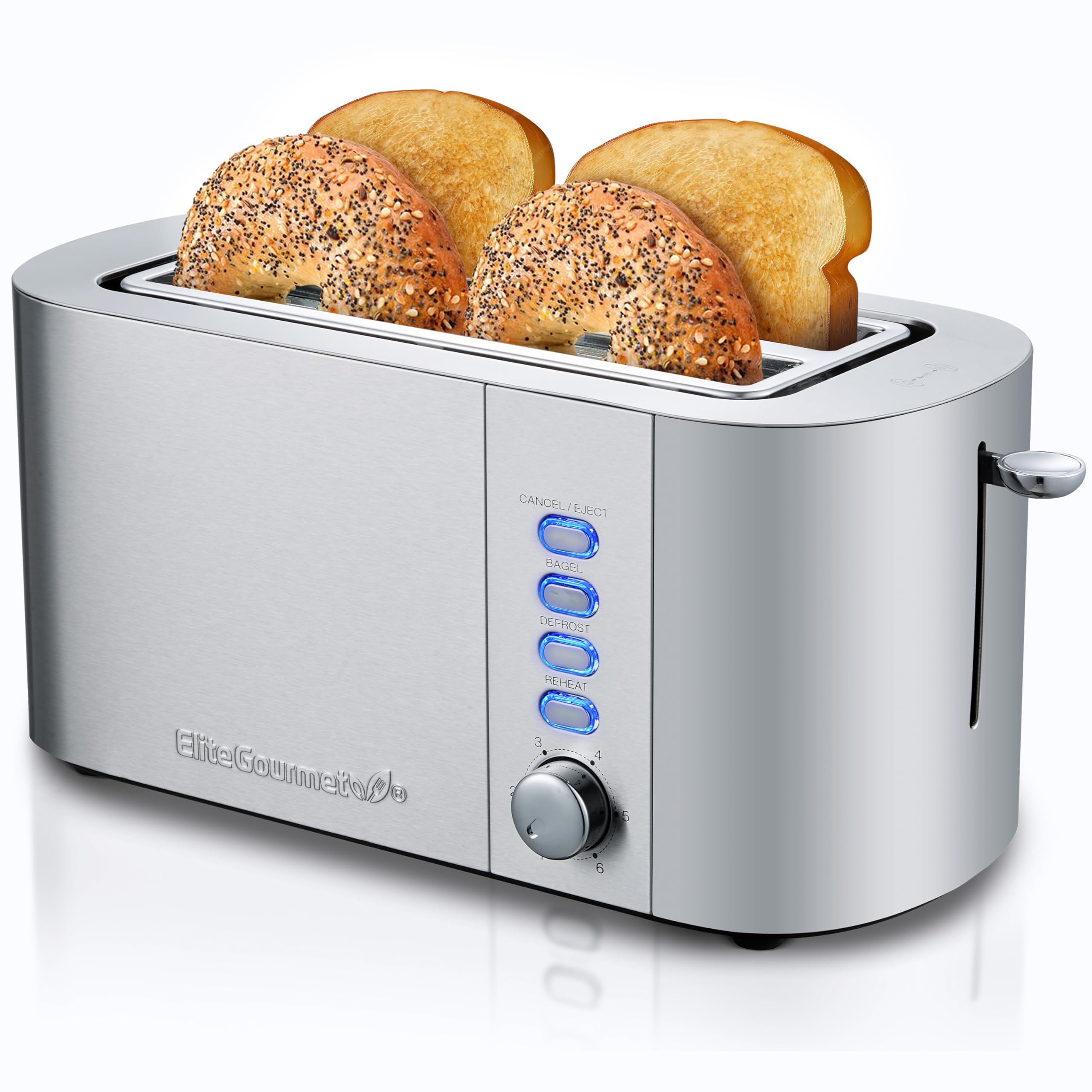 Foto 2 pulgar | Toaster Elite Gourmet Ect4123  Ranura Larga  4 Rebanadas  Acero Inoxidable - Venta Internacional.