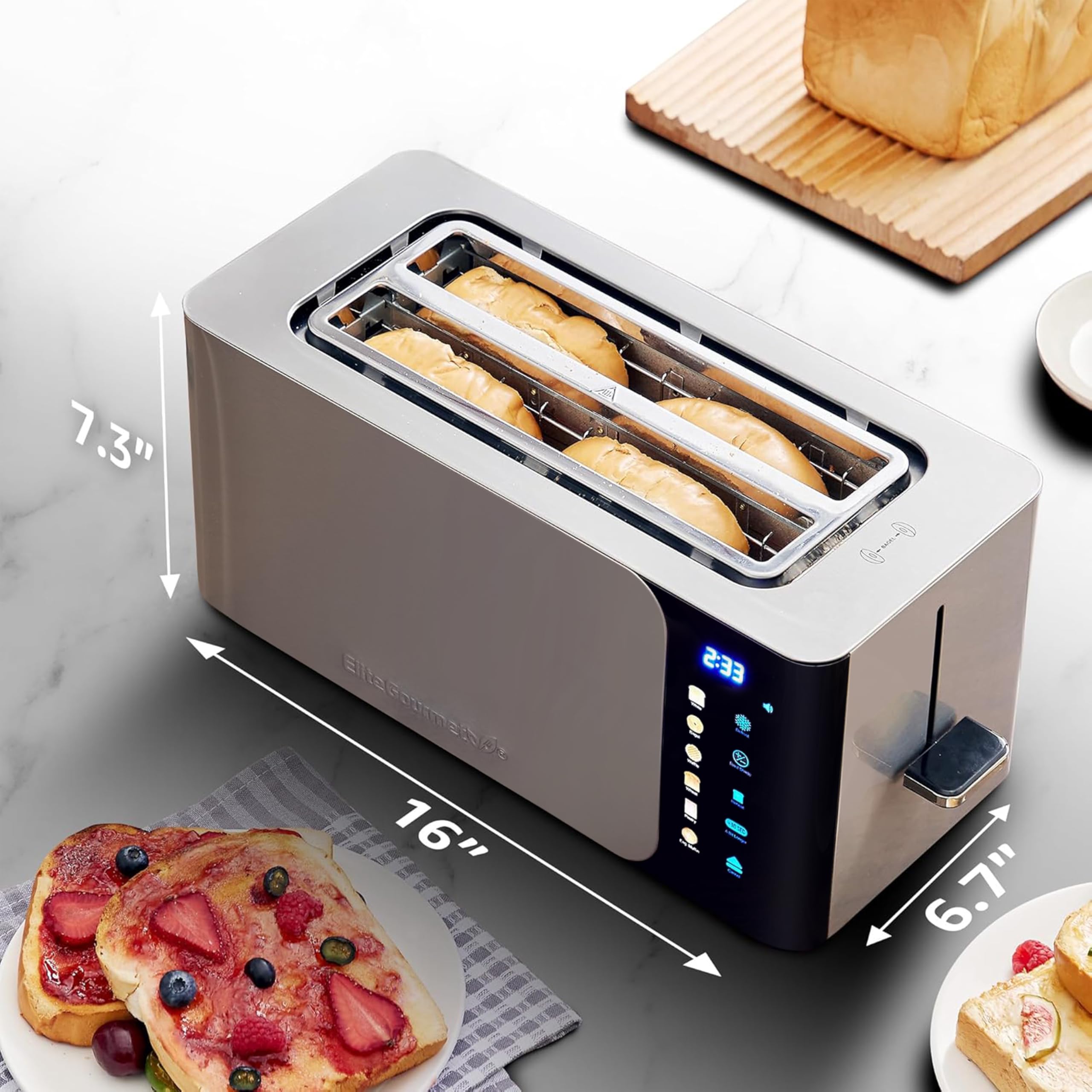 Foto 5 | Tostadora Elite Gourmet Ect5924d Smarttoast De Acero Inoxidable Para 4 Rebanadas - Venta Internacional.