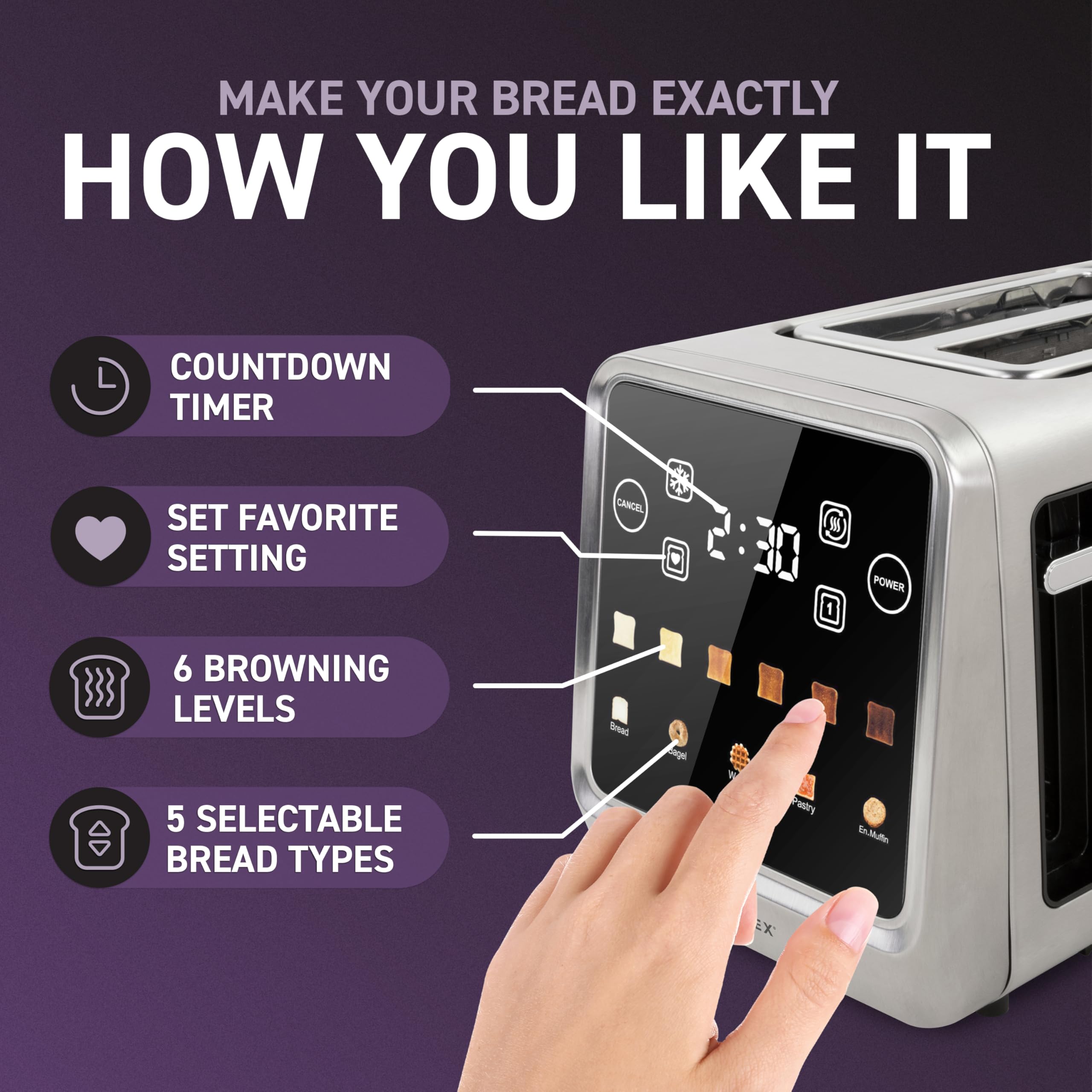 Foto 6 pulgar | Pantalla Táctil Toaster Inspirex De 2 Ranuras Extra Anchas - Venta Internacional.