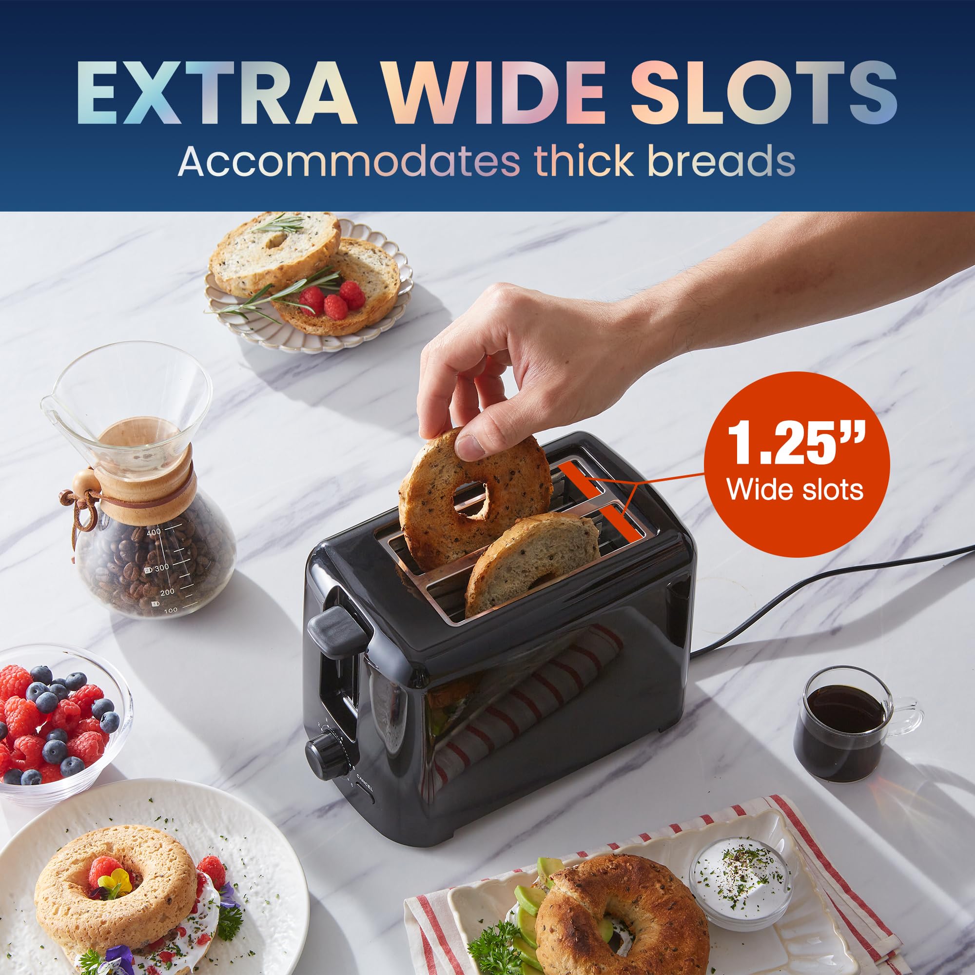 Foto 4 pulgar | Tostadora Elite Gourmet Ect1027b Cool Touch  2 Rebanadas  Color Negro - Venta Internacional.