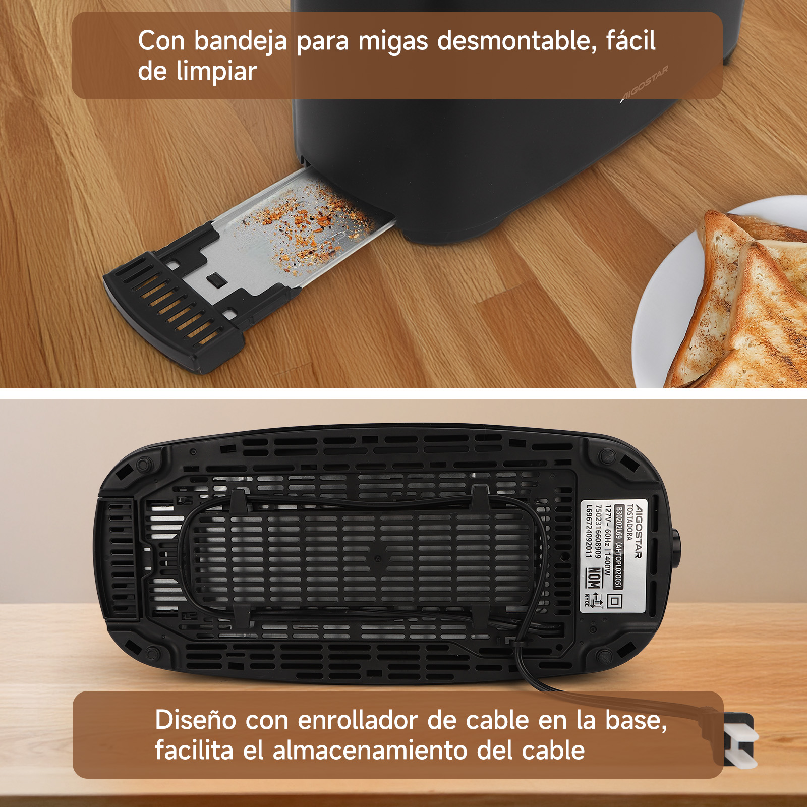 Foto 7 pulgar | Tostadora De Pan 4 Rebanadas 1400w  7 Niveles Ajustables
